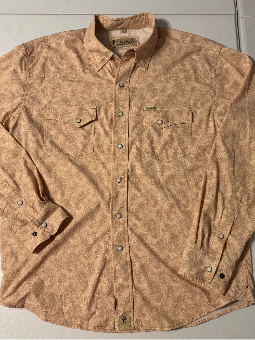 Rafter C men’s long sleeve size medium Paisley Western Shirt -